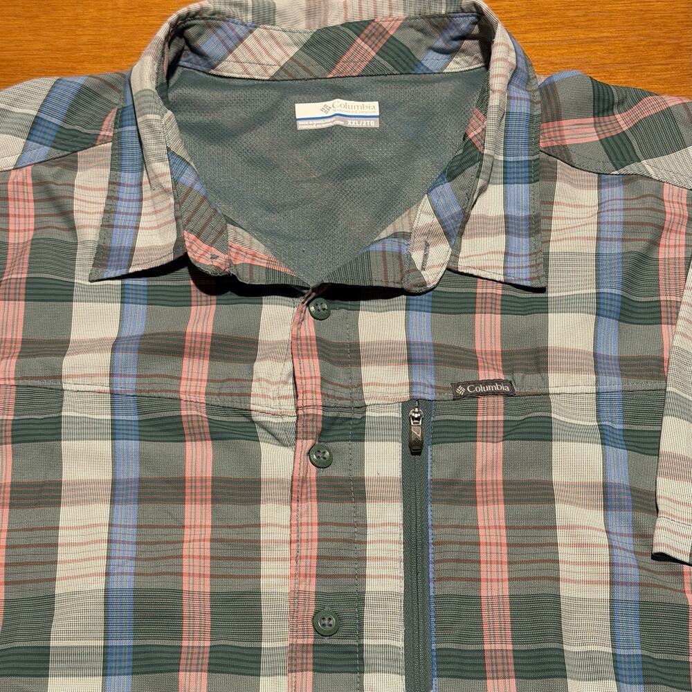 Columbia Mens Shirt Size 2XL Plaid Short Sleeve Button Down Outdoor Hike Vented